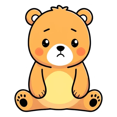 watercolor Sad Bear sticker