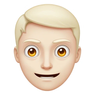 Tight, awkward grin with dead eyes, trying to act normal in chaos. sticker