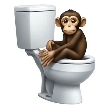 monkey on toilet  sticker