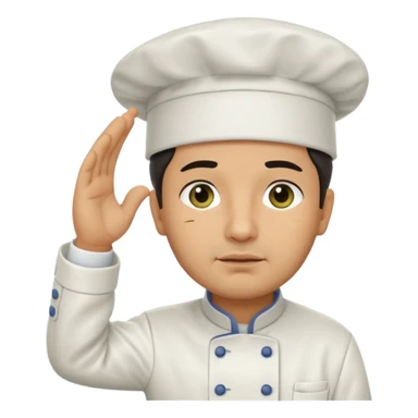 Chef saluting with one tear drop coming down his eye sticker