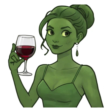 Girl drinking wine  sticker