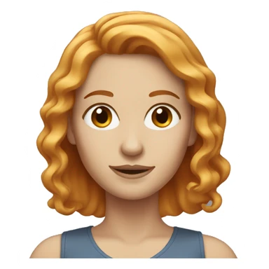 white woman with medium length red blonde hair sticker