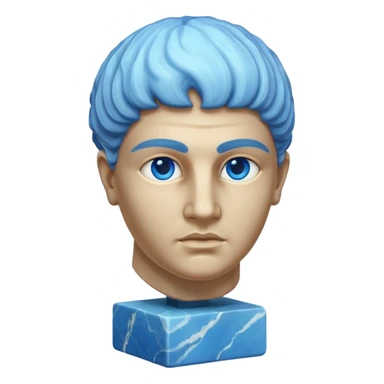 ancient greece marble sculpture head blue aura around it sticker