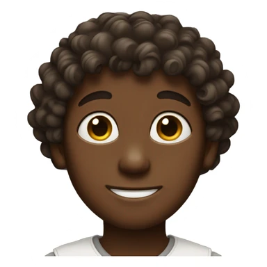 a boy with curly hairs, dark skinned and dimple on his chin sticker