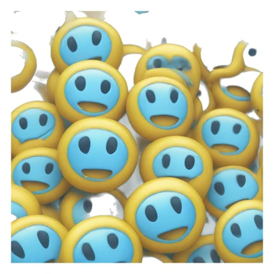 Smiley with light blue hearts intead of eyes sticker