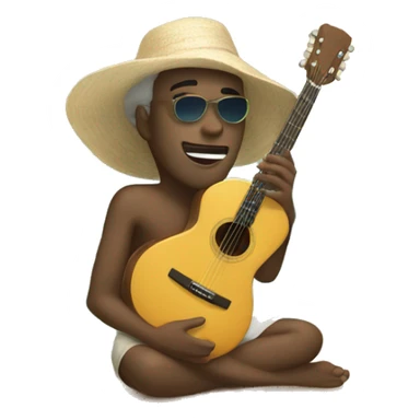 música y playa sticker