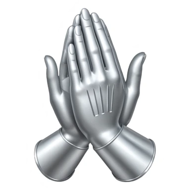 praying metallic hands sticker