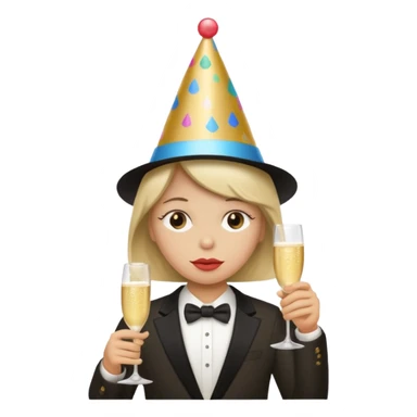 Party emoji but sad sticker