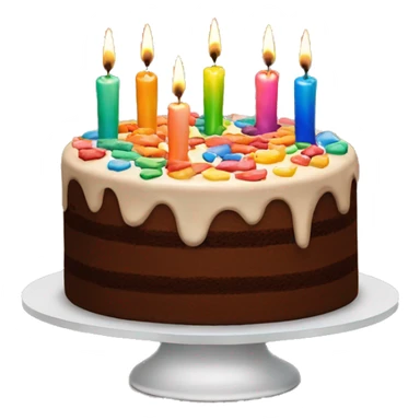 Chocolate cake with rainbow candles sticker