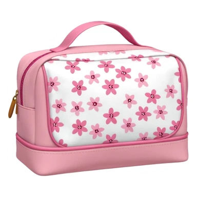 Toiletry bag with a pattern of little flowers pink sin asa sticker