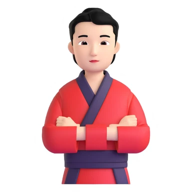 black haired handsome Chinese man sticker