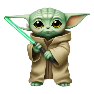 Baby Yoda is holding yellow screwdriver sticker