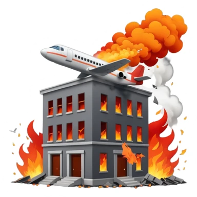 A plane crasing into building sticker