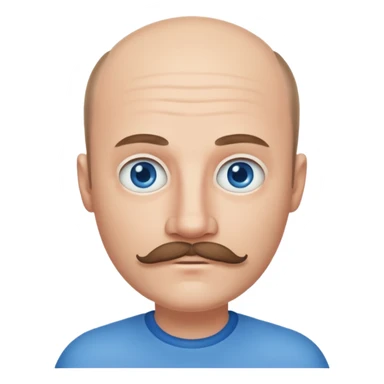 White man mustache balding sticker