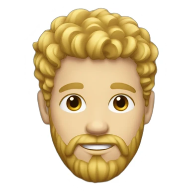blond guy with taper cut, curly front and dark blonde beard sticker