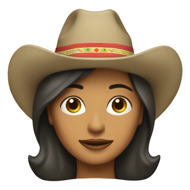 mujer morena con sombrero vaquero sticker