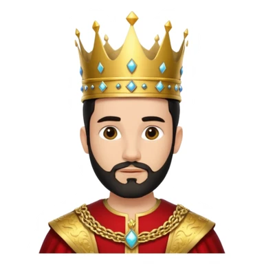 Bearded King, young king with short black beard, wearing crown
 sticker