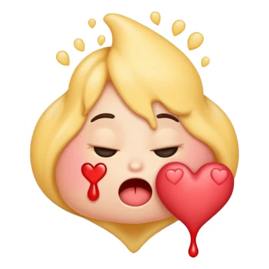 un emoji vomitando corazones sticker