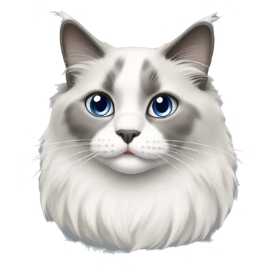 Gray and white ragdoll cat sticker