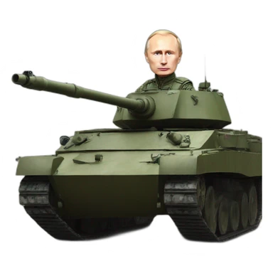 Putin in a tank sticker