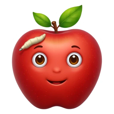 worm in apple sticker