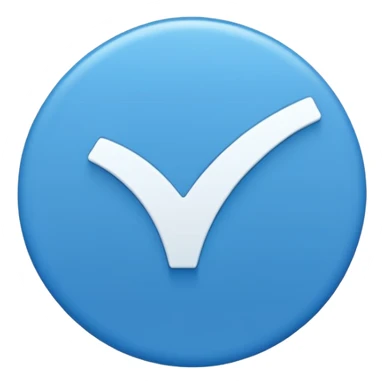 Mavi yuvarlağın içinde beyaz tik sticker