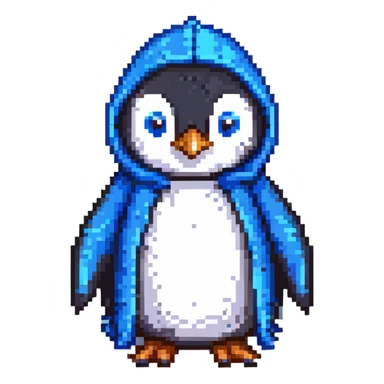 penguin as a wizened magic user with blue robe sticker