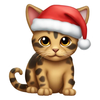 Tortoise colored cat with Christmas har sticker