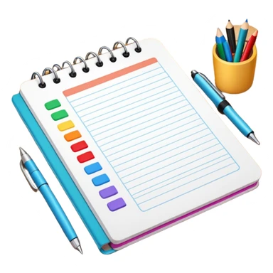 Emoji de um planner pra da prova  sticker