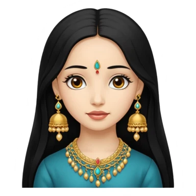 A jhumka girl with hair and face only passport size picture sticker