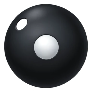 Black Ball with MB written on in the middle of it. Nothing else no holes or anything. sticker