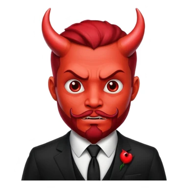 devil with tie sticker