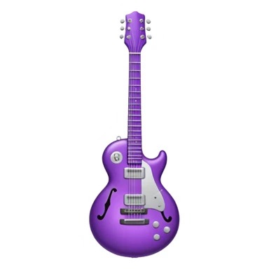 a purple Christmas ornament with a guitar sticker
