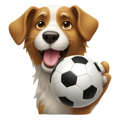 Dog playing soccer sticker