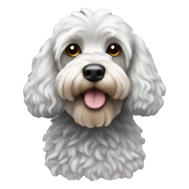 black cockapoo with white beard  sticker