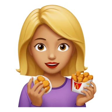 Girl eating nuggets from McDonalds  sticker