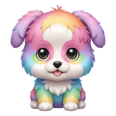 Pastel rainbow chibi cute baby doggy  sticker