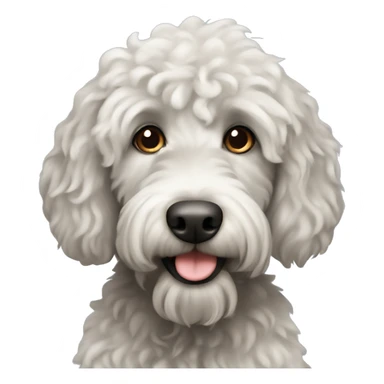 Black labradoodle dog not curly sticker