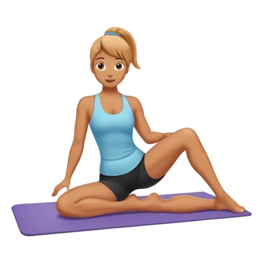 person doing pilates exercise on a mat sticker