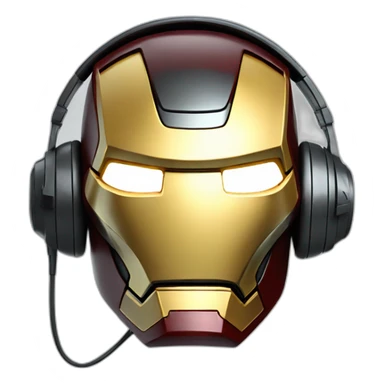 iron man on headphones sticker