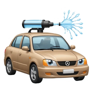 a car shooting water at protests sticker