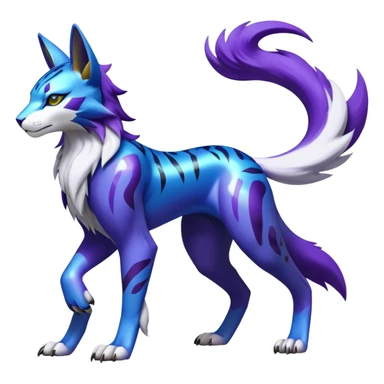 Shiny Elemental Exotic Renamon-Raikou-Liepard-Persian-Pokémon-Fakémon-hybrid-creature (full body) sticker