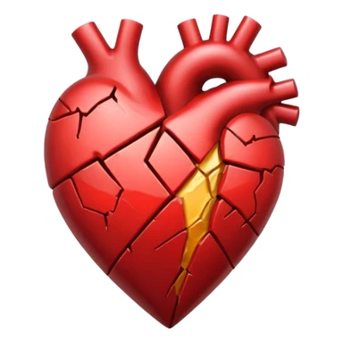 Heart slammed into the ground, cracks  sticker