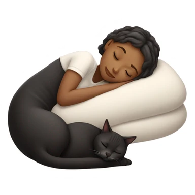white Girl and cat sleeping sticker
