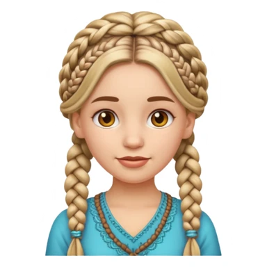 Emoji girl with boho braids  sticker