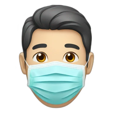 Asian Man with N95 Mask sticker