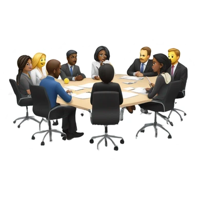 team meeting at a table sticker