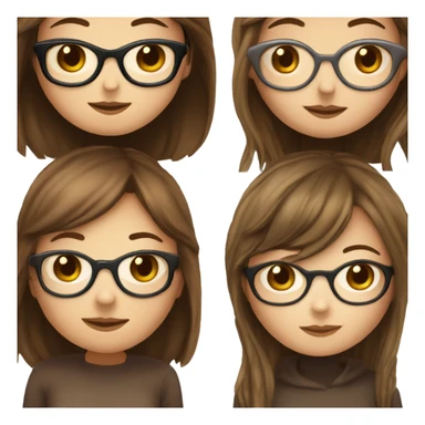 white girl with glasses and  long straight brown hair and bangs that’s hugging brown girl with long curly dark brown hair with no glasses sticker