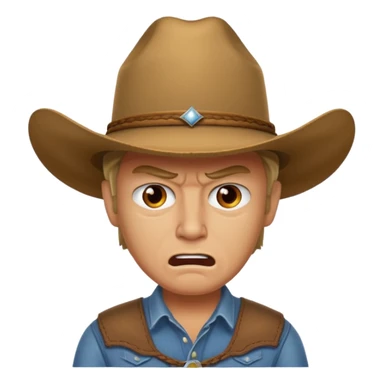 Angry man with cowboy hat  sticker