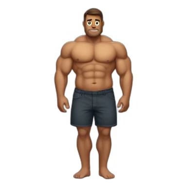 muscular man with fat belly sticker